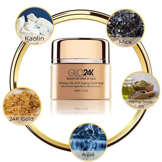 Timeless 24k Anti-Aging Gold Mask with 24k Gold, OxygenSkin & Vitamins C and E - Perla Margherita