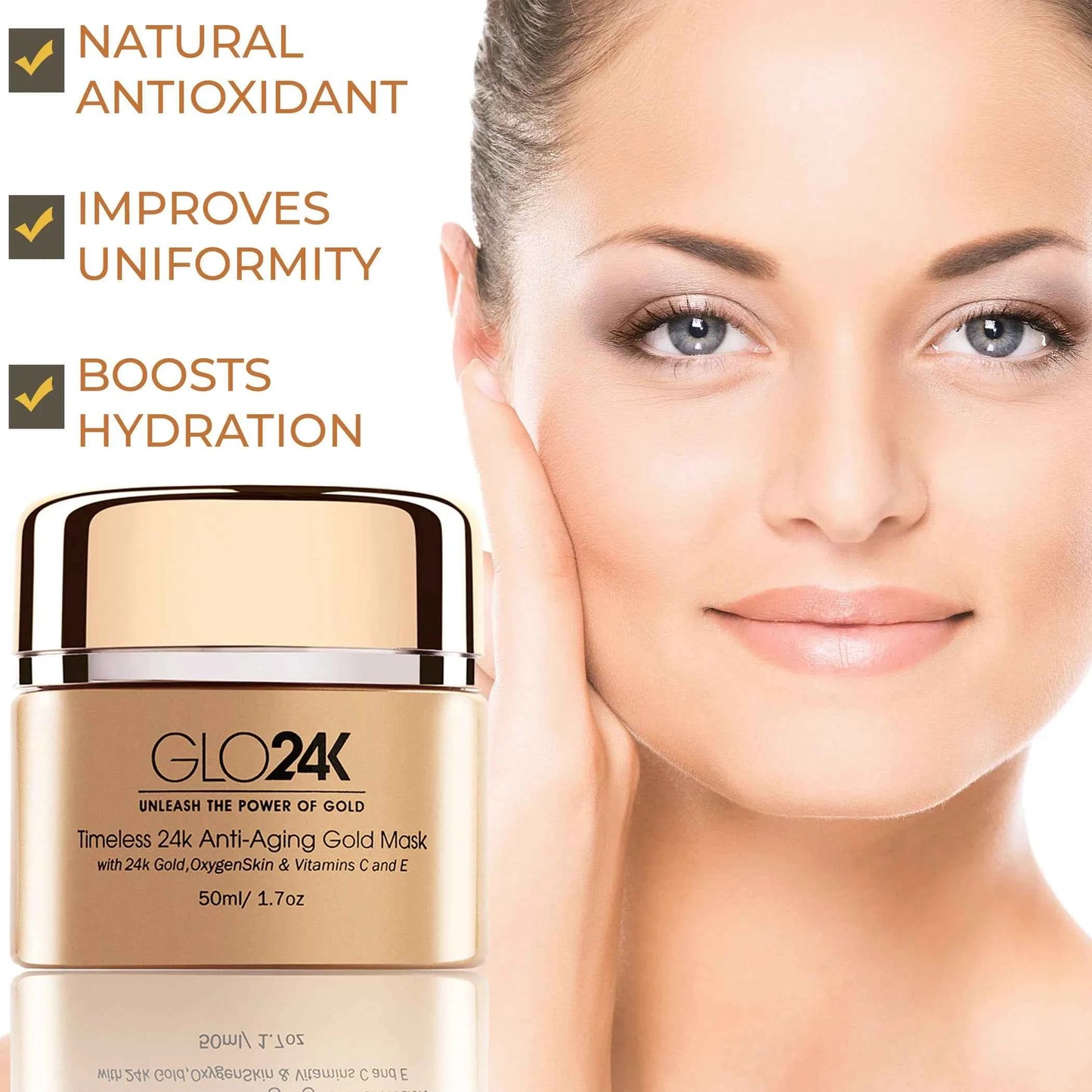 Timeless 24k Anti-Aging Gold Mask with 24k Gold, OxygenSkin & Vitamins C and E - Perla Margherita