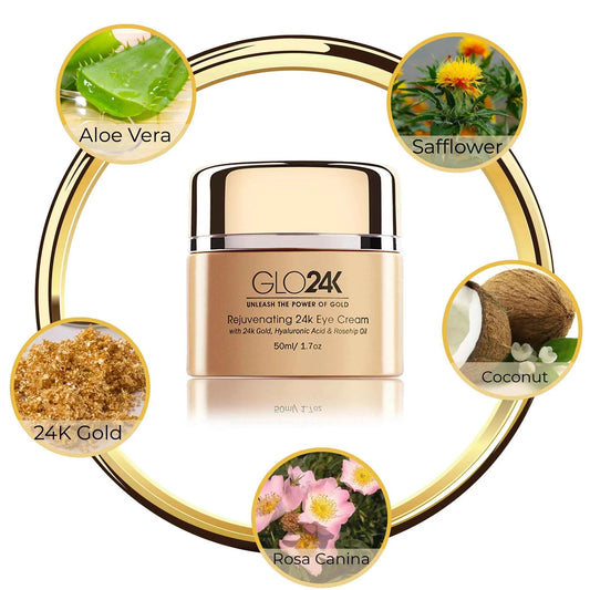 Rejuvenating 24k Eye Cream-with 24k Gold, Hyaluronic Acid & Rosehip Oil - Perla Margherita