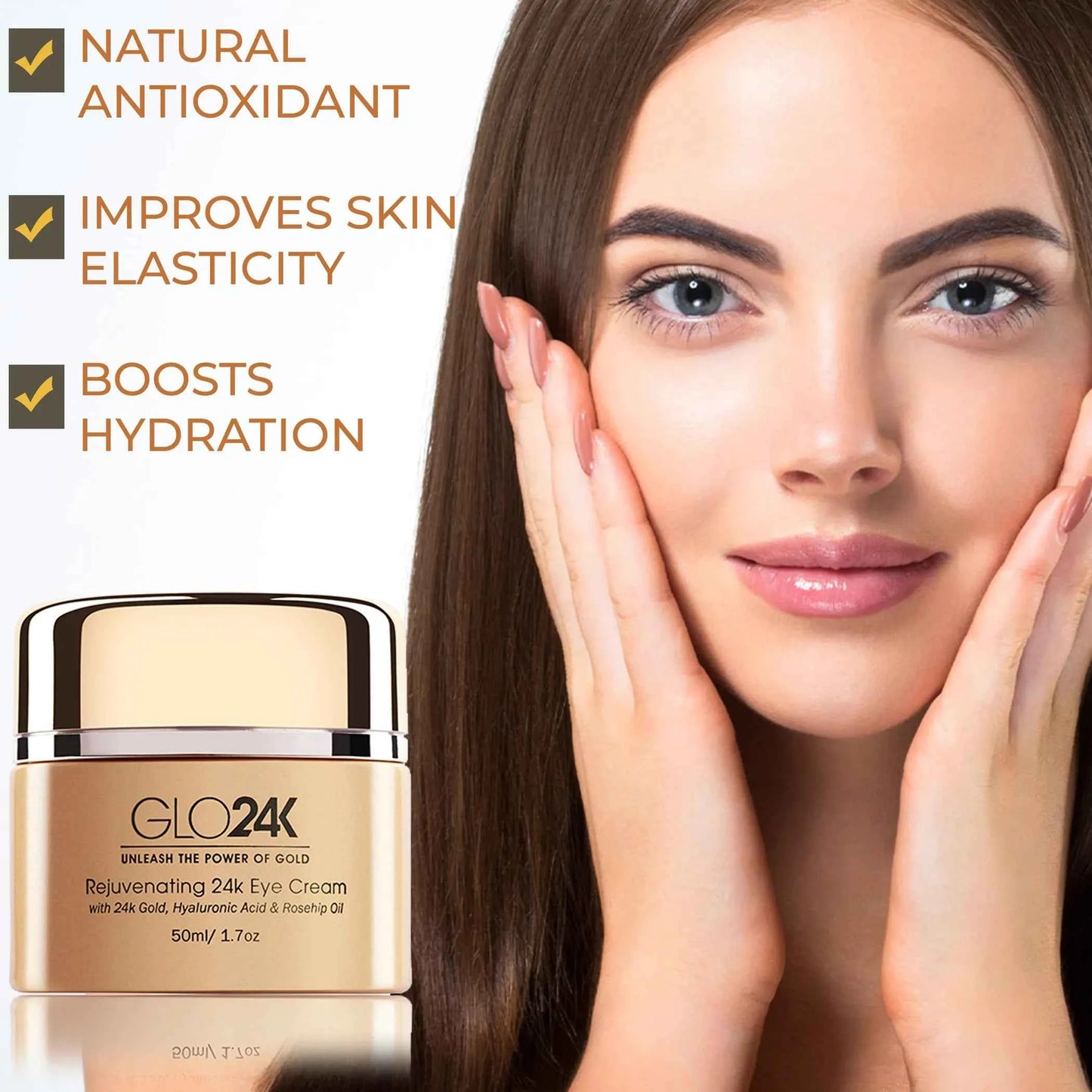 Rejuvenating 24k Eye Cream-with 24k Gold, Hyaluronic Acid & Rosehip Oil - Perla Margherita