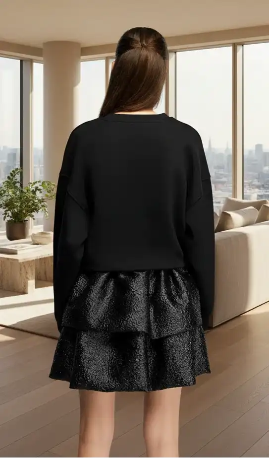 Tiered Balloon Mini Skirt - Perla Margherita