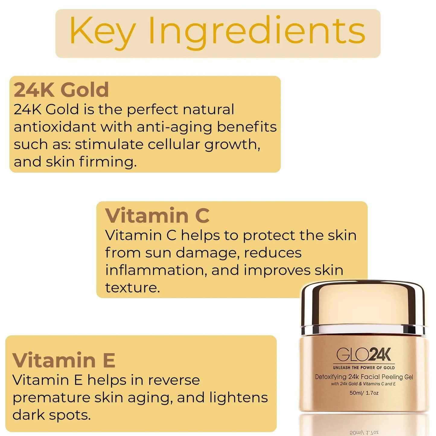 Detoxifying 24k Facial Peeling Gel with 24k Gold & Vitamins C and E - Perla Margherita