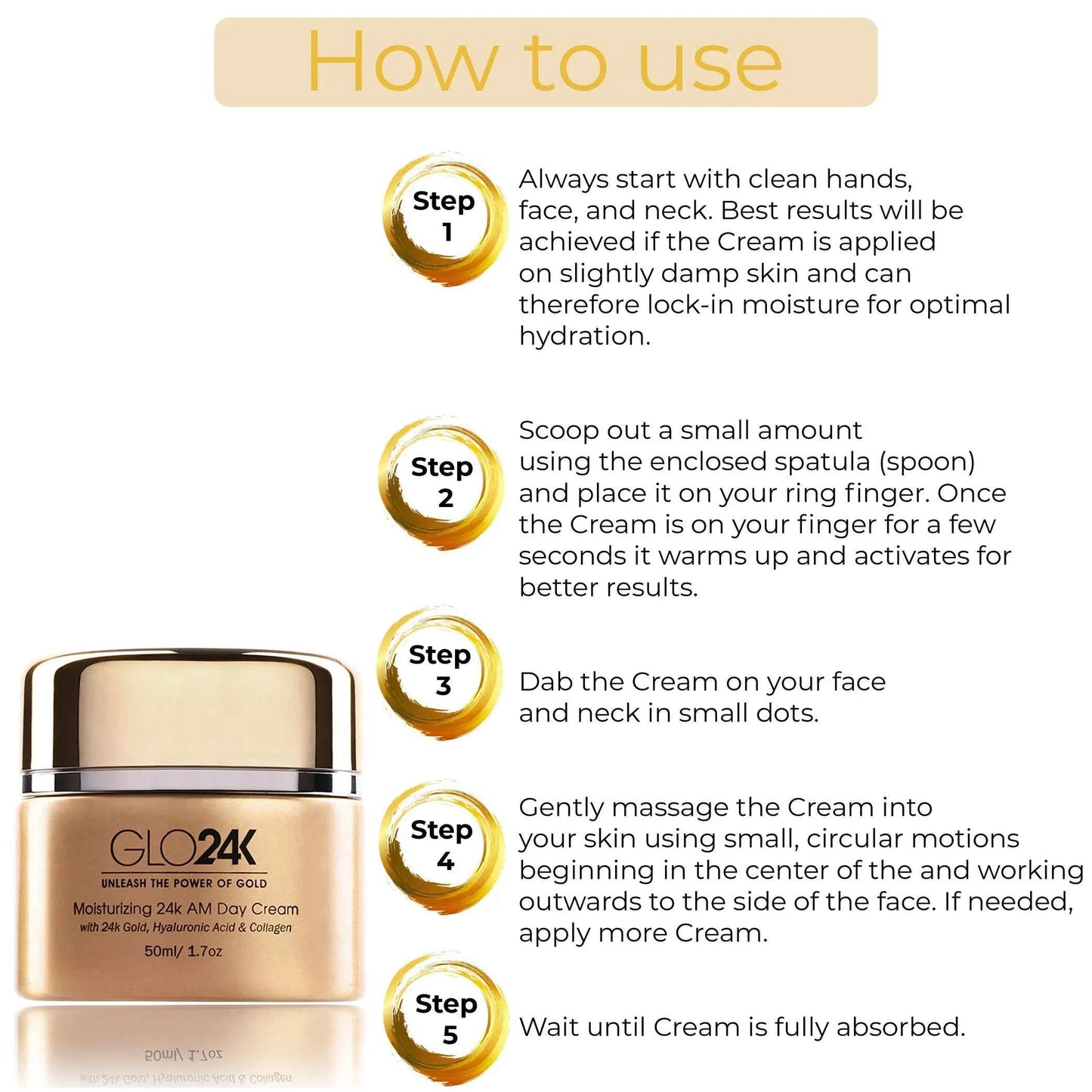 Moisturizing 24k Gold Cream with Hyaluronic Acid and Collagen for All-Day Hydration – Luxurious 24k Gold Moisturizing Cream - Perla Margherita