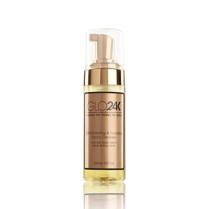 24K Facial Cleanser with Exfoliating Foam, 24K Gold, Witch Hazel, and Aloe Vera - Perla Margherita