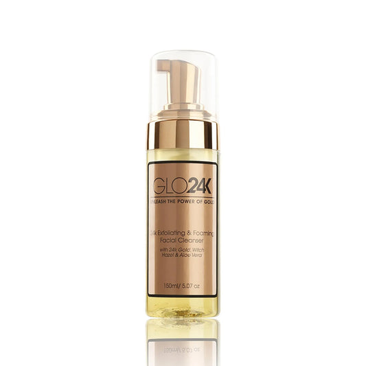 24K Facial Cleanser with Exfoliating Foam, 24K Gold, Witch Hazel, and Aloe Vera - Perla Margherita