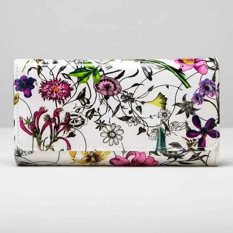Leather Floral Womens Wallet - Multiple color - Perla Margherita