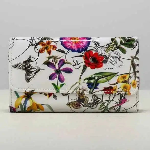 Leather Floral Womens Wallet - Multiple color - Perla Margherita
