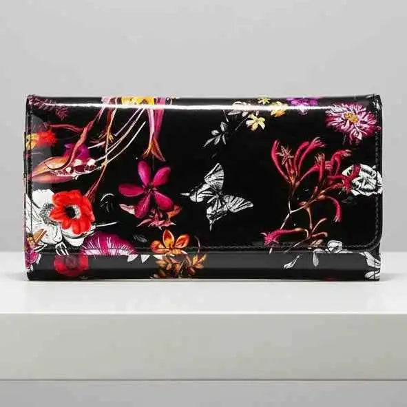 Leather Floral Womens Wallet - Multiple color - Perla Margherita