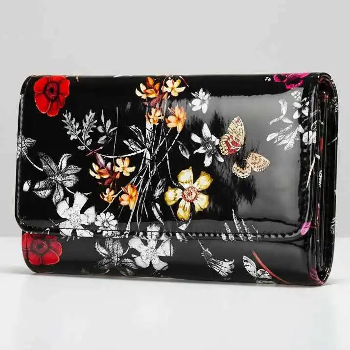 Leather Floral Womens Wallet - Multiple color - Perla Margherita
