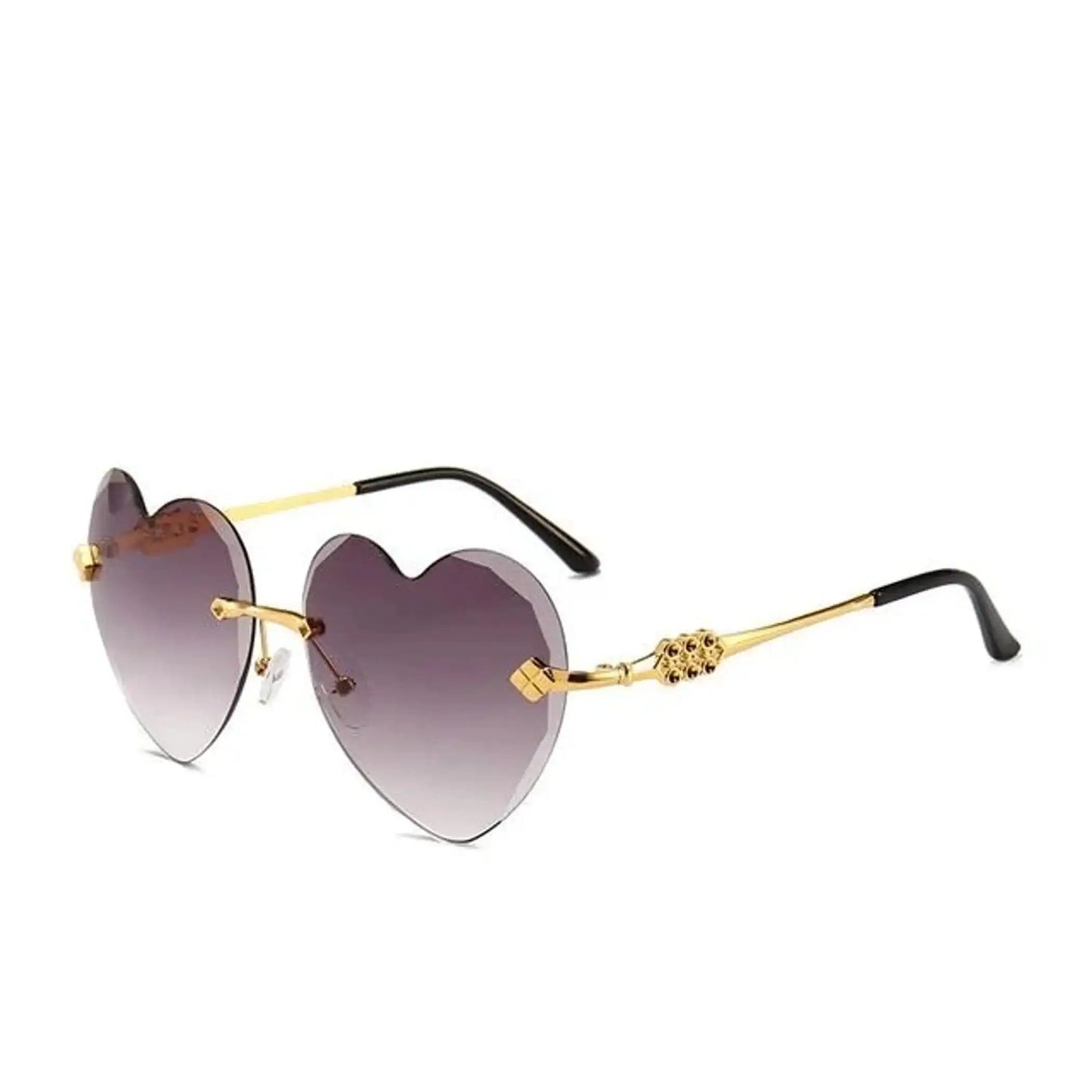Rimless Heart Sunglasses - Trendy Style and Sun Protection - Perla Margherita