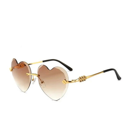Rimless Heart Sunglasses - Trendy Style and Sun Protection - Perla Margherita