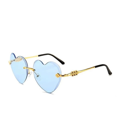 Rimless Heart Sunglasses - Trendy Style and Sun Protection - Perla Margherita