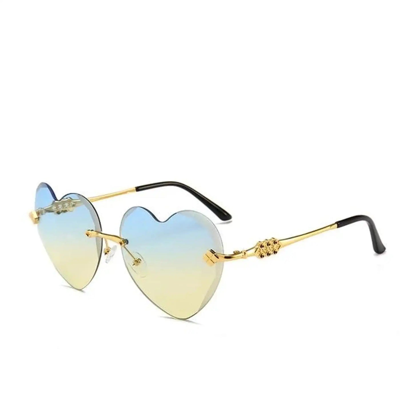 Rimless Heart Sunglasses - Trendy Style and Sun Protection - Perla Margherita