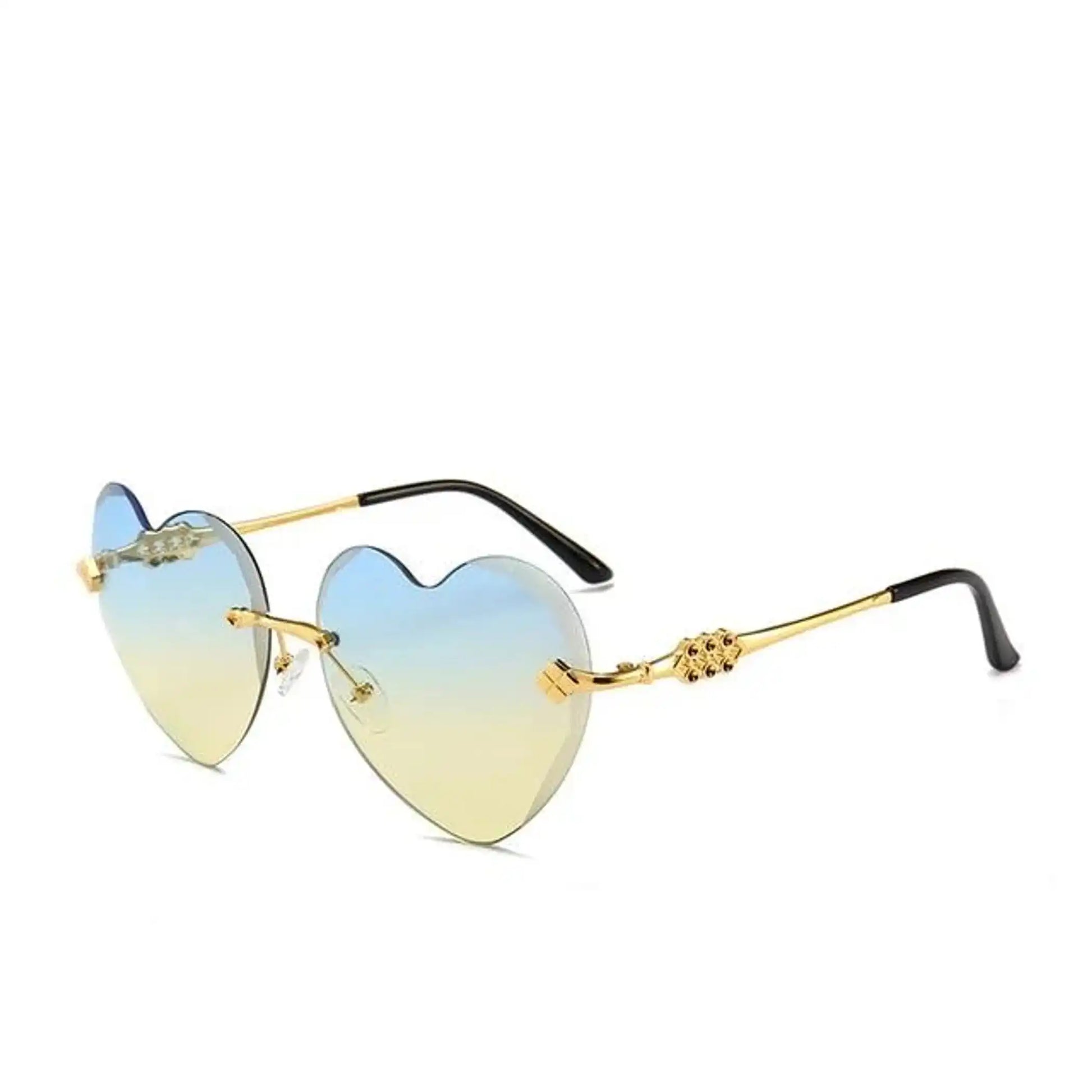 Rimless Heart Sunglasses - Trendy Style and Sun Protection - Perla Margherita