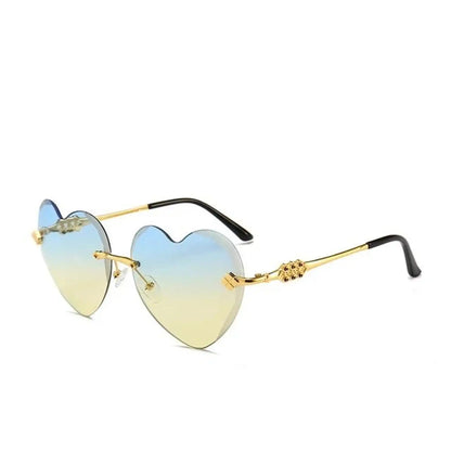 Rimless Heart Sunglasses - Trendy Style and Sun Protection - Perla Margherita