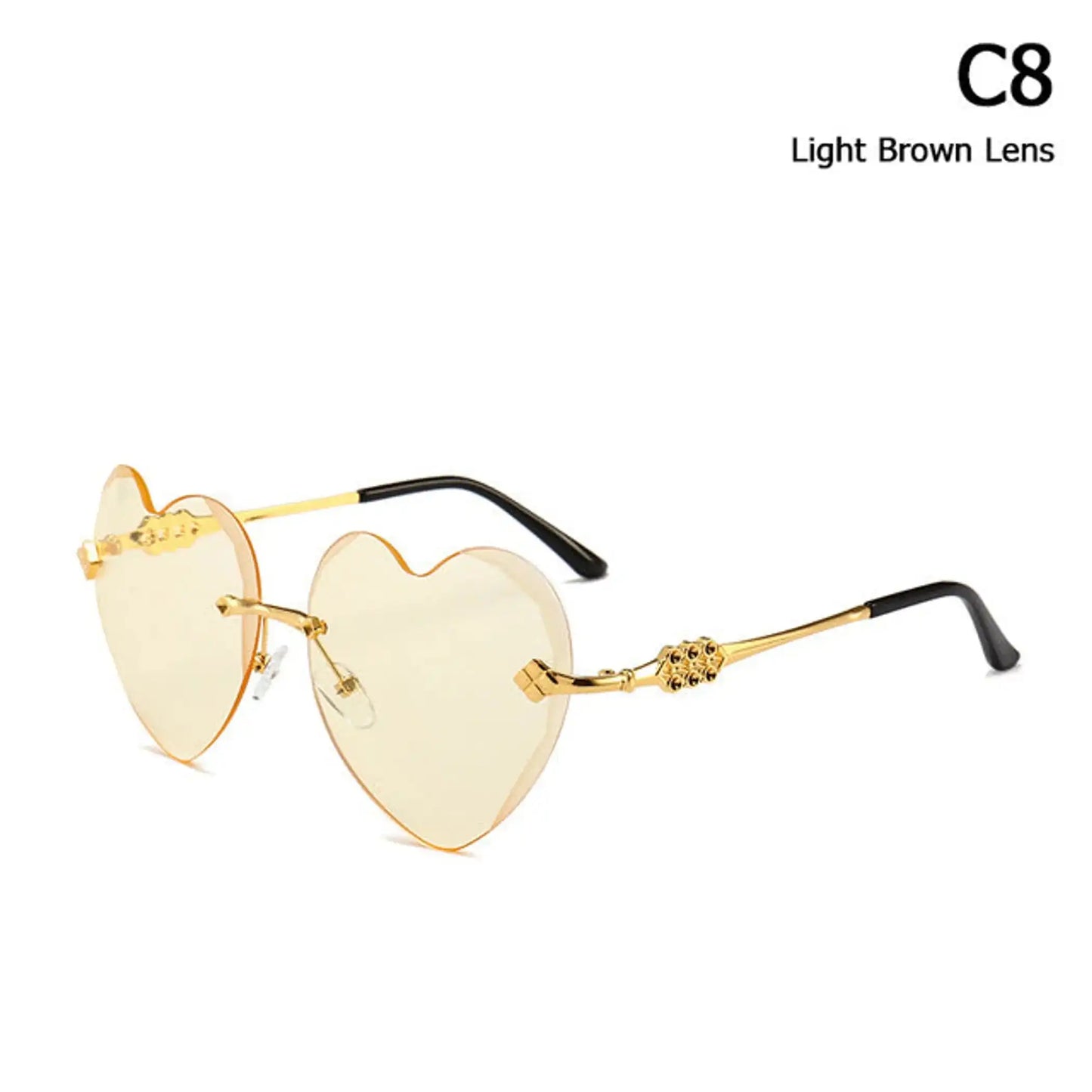 Rimless Heart Sunglasses - Trendy Style and Sun Protection - Perla Margherita