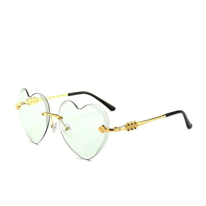 Rimless Heart Sunglasses - Trendy Style and Sun Protection - Perla Margherita