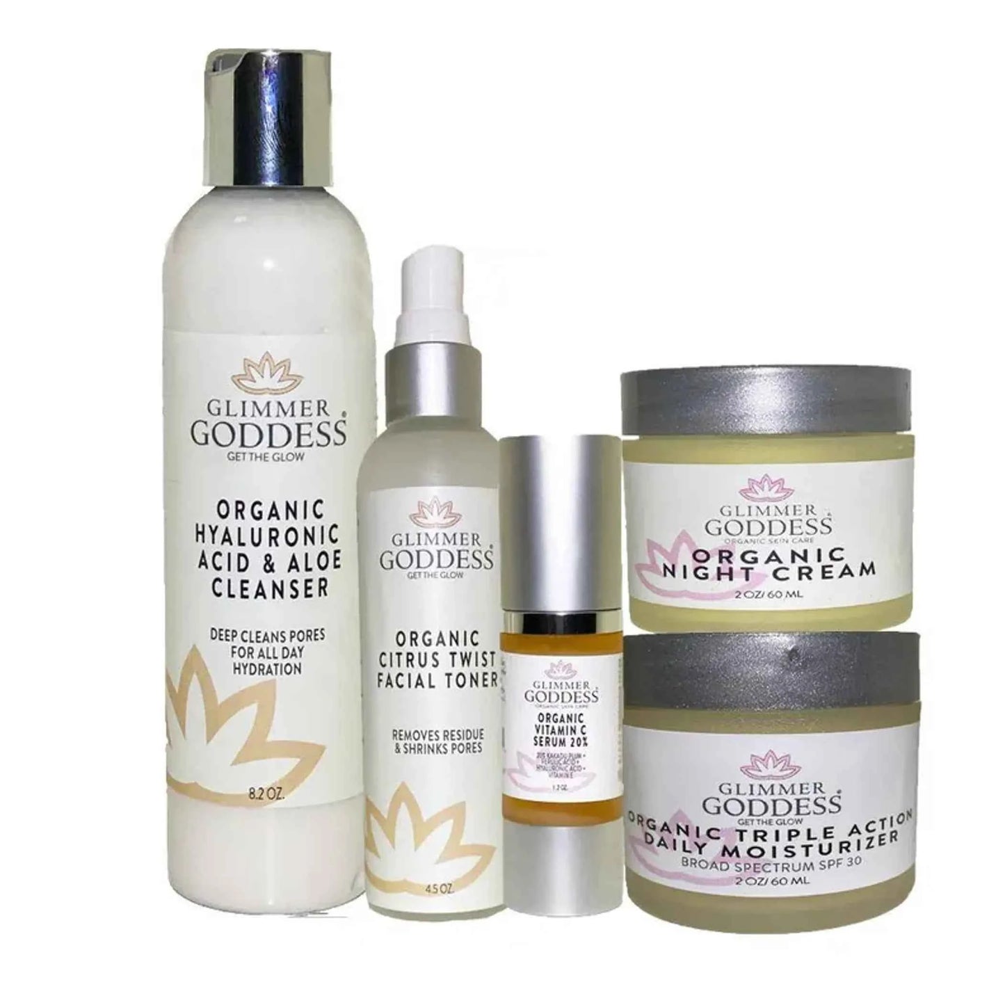Organic Anti-Wrinkle Solution Kit - 5 PC Set for Youthful Skin - Perla Margherita