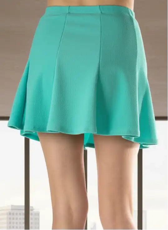 Skater Skirt - Textured and Elastic High Waist
