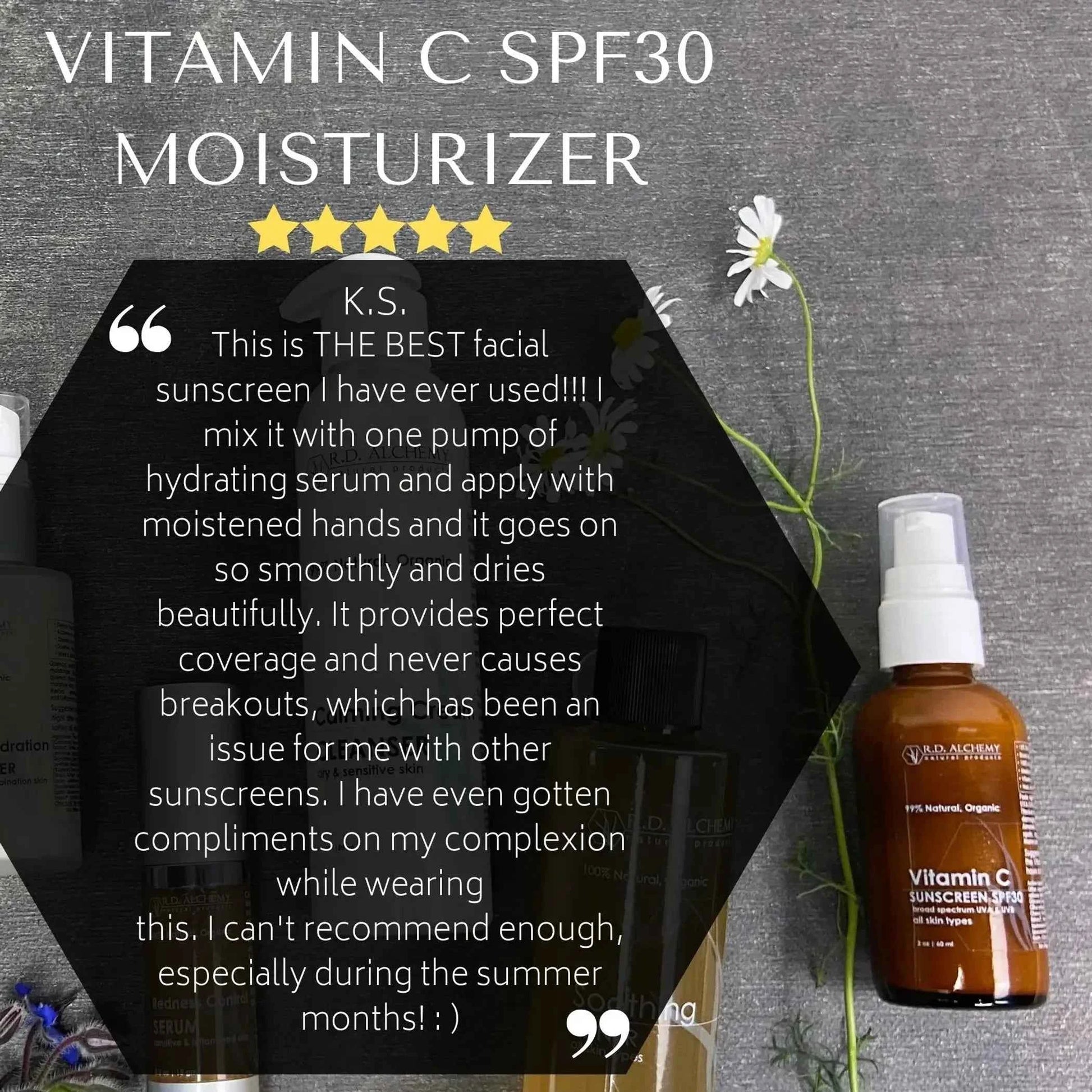 Vitamin C Moisturizer with SPF 30 Sunscreen for Radiant Skin - Perla Margherita